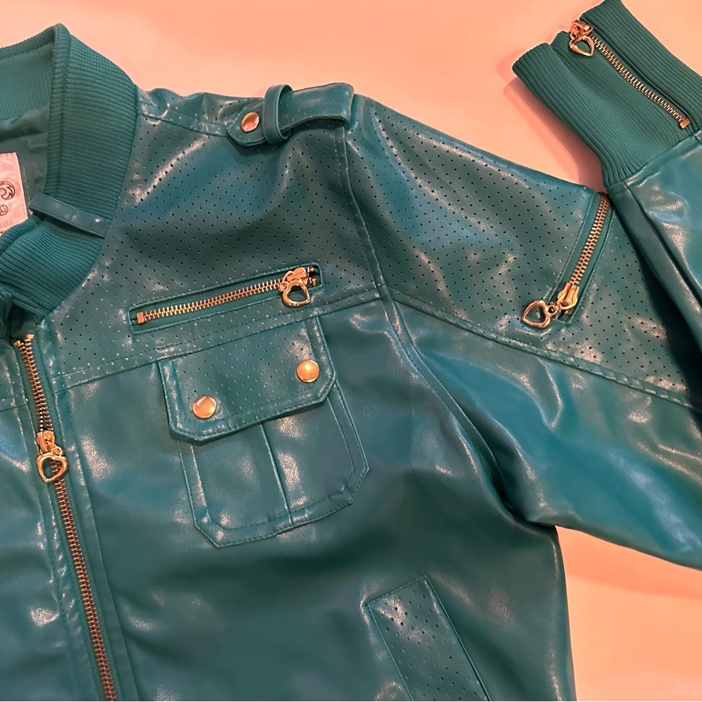 Raw Blue Premium Denim Casual Sport Jacket Women Large Aqua Green - Picture 6 of 8